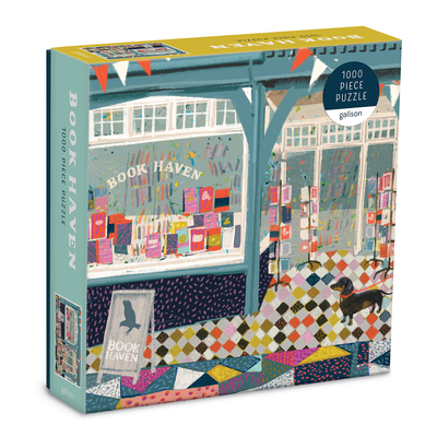 Image for Galison Book Haven Puzzle, 1000 Pieces, 20" x 20" ? Difficult Jigsaw Puzzle with Stunning & Colorful Artwork of a Book Shop by Victoria Ball ? Thick, Sturdy Pieces, Challenging Family Activity