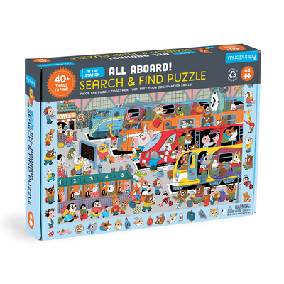 Image for All Aboard! Train Station 64 Piece Search & Find Puzzle