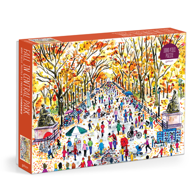 Galison Michael Storrings Fall in Central Park 1000 Piece Puzzle Fun and Challenging Activity with Bright and Bold Artwork of Central Park During Autumn for Adults and Families