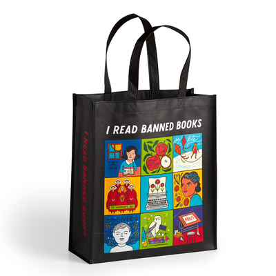 Galison I Read Banned Books Reusable Shopping Bag - Environmentally Friendly Lightweight Reusable Shopping And Grocery Bag