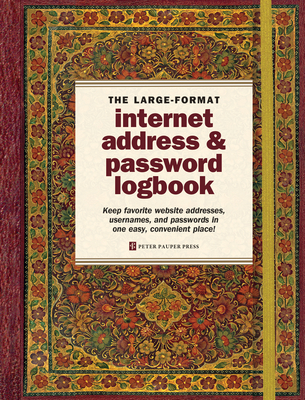 Image for Gilded Floral Large Internet Password Address & Logbook (with removable cover band for privacy)