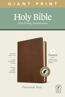 NLT Personal Size Giant Print Bible, Filament Enabled (LeatherLike, Rustic Brown, Indexed, Red Letter): Includes Free Access to the Filament Bible App . Notes, Devotionals, Worship Music, and Video