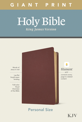 KJV Personal Size Giant Print Holy Bible (Red Letter, Genuine Leather, Burgundy): Includes Free Access to the Filament Bible App Delivering Study Notes, Devotionals, Worship Music, and Video