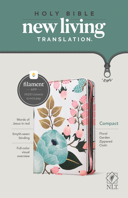 Image for NLT Compact Zipper Bible, Filament Enabled Edition (Red Letter, Cloth, Floral Garden)