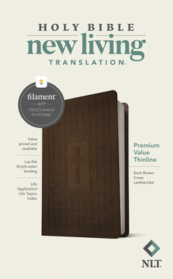 Image for NLT Premium Value Thinline Bible, Filament Enabled Edition (LeatherLike, Dark Brown Cross)