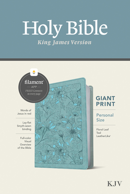 Image for KJV Personal Size Giant Print Bible, Filament Enabled Edition (Red Letter, LeatherLike, Floral Leaf Teal)