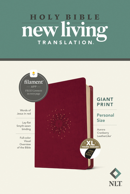 Image for NLT Personal Size Giant Print Bible, Filament Enabled Edition (Red Letter, LeatherLike, Aurora Cranberry, Indexed)