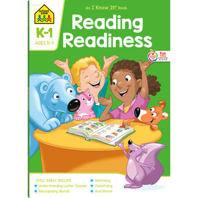 School Zone - Reading Readiness Workbook - 64 Pages, Ages 5 to 7, Kindergarten to 1st Grade, Story Order, Letter Sounds, Matching, and More (School Zone I Know It! Workbook Series)