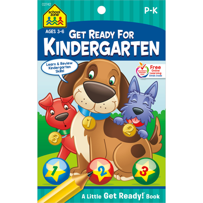 School Zone - Get Ready for Kindergarten Workbook - Ages 3 to 6, Preschool to Kindergarten, Letters, Numbers, Shapes, Colors, Matching, and More (School Zone Little Get Ready! Book Series)