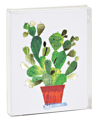 Image for Cactus Notecard Set: 10 full color Thank You - gold foil accent