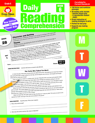 Evan-Moor Daily Reading Comprehension, Grade 6 - Homeschooling & Classroom Resource Workbook, Reproducible Worksheets, Teaching Edition, Fiction and Nonfiction, Lesson Plans, Test Prep