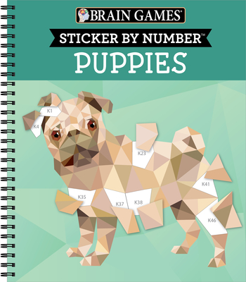 Brain Games - Sticker by Number: Puppies (14 Images to Sticker)
