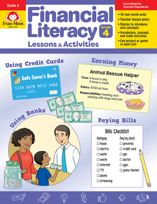 Financial Literacy Lessons and Activities for Grade 4 Teachers Resource Book, Reproducible Worksheets, Homeschool Resources, Classroom Lessons, Math Word Problems, Money Games