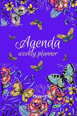 Image for Agenda - Weekly Planner 2021 Butterflies Purple Cover 136 pages 6x9-inches