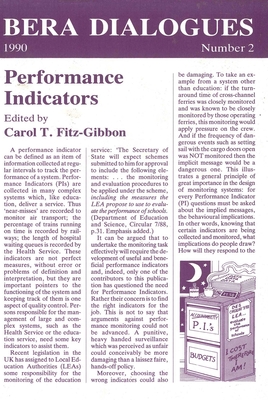 Performance Indicators Pb (BERA Dialogues, 2)