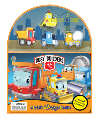 Busy Builders My Mini Busy Book for Kids, Children to Play - Includes 4 Figurines with Foldable Play Board and Storybook, Portable and Travel Ready